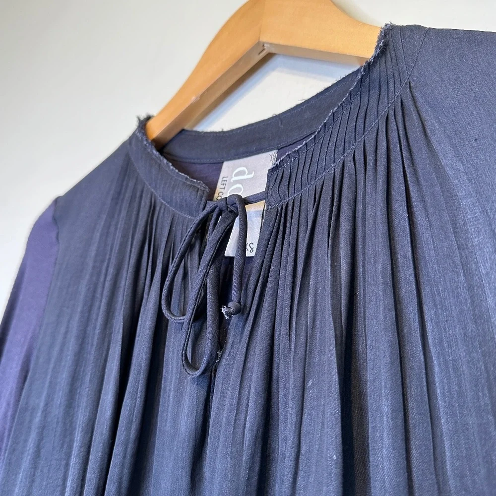 Dolan | Anthro Lucille Pleated Tie Neck Gothcore Witchy Peasant Blouse - Picture 7 of 13